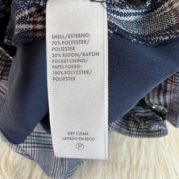 Rebecca Minkoff Womens Dress Career Pants Black Glen Check Mid Rise Pockets 00 - Picture 9 of 11